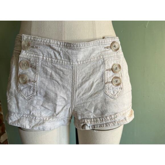 Express Pants - Express Womens Size 2 Beige Casual Linen Shorts
